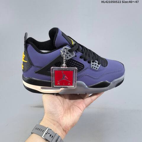 Jordan Air Jordan 4 Retro FV5029-500 Purple Black Grey Yellow EU 40-47 Basketball - Men's (BS-65899)