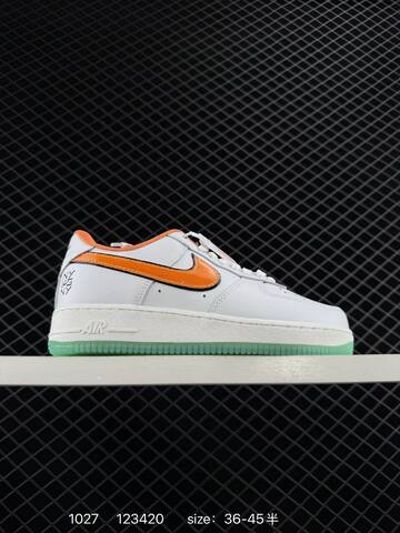 Nike Air Force 1 07 Low Cream Beige With Blue Green And Brown Accents 36-45 Casual - Unisex (BS-74536)