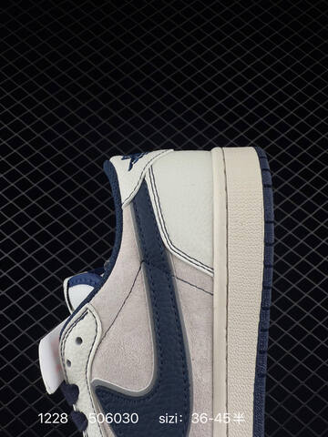 Jordan Air Jordan 1 Low OG Fragment Design x Travis Scott Sail Grey Navy Off White EU 36-45 Sneaker - Unisex BS-79963