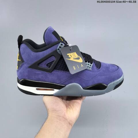 Jordan Air Jordan 4 Retro OG Imperial Purple Black Grey Yellow EU 40-48 5 Basketball - Men's (BS-67121)