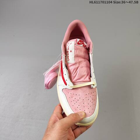 Jordan Air Jordan 1 Low x Travis Scott Pink White Red EU 36-47 5 Casual - Unisex (BS-63922)