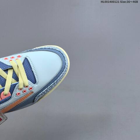 Jordan Air Jordan 3 Retro Light Blue Pink Peach Neon Yellow 36 46B Basketball - Women's (BS-66896)