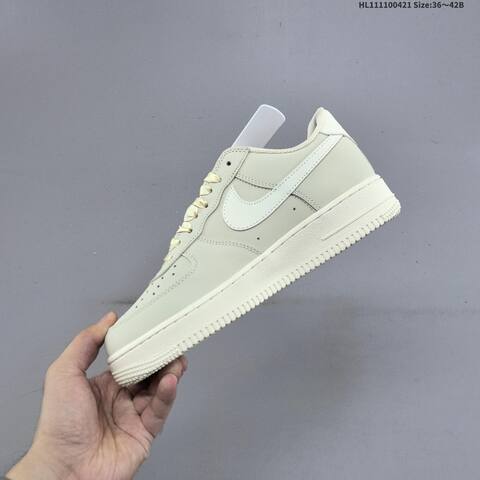 Nike Air Force 1 07 Low Light Beige Cream White EU 36-42 Sneaker - Unisex (BS-60608)