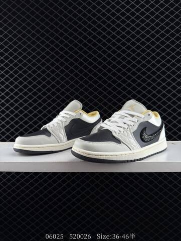 Jordan Air Jordan 1 Low SE Light Grey Black White Yellow EU 36-46 Sneaker - Unisex BS-81150