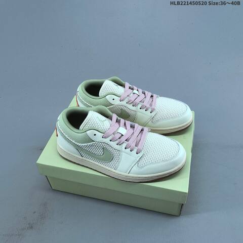 Jordan Air Jordan 1 Low Sail Light Green Pink Orange EU 36-40 Casual - Unisex (BS-65907)