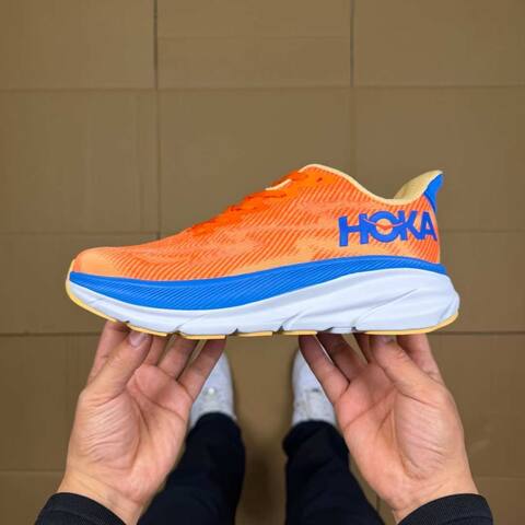 HOKA Clifton 9 Orange Blue White Yellow Running Shoe Running Sneakers (BS-86880)