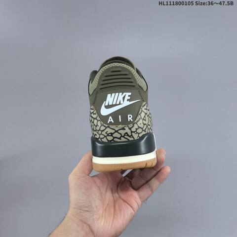 Jordan Air Jordan 3 Retro Olive Green Black White Gum 36 47 5 Basketball - Unisex (BS-67106)