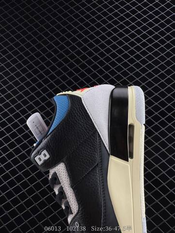 Jordan Air Jordan 3 Retro Rare Air Black Cream Blue Red EU 36-47 5 Basketball Shoe - Unisex BS-81210