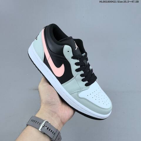 Jordan Air Jordan 1 Low Black Light Grey White Pink EU 35 5-47 5 Basketball - Unisex BS-66100
