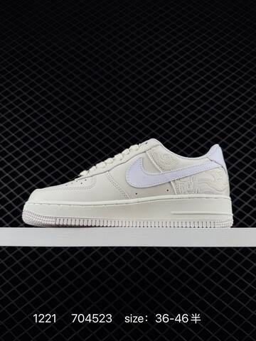 Nike Air Force 1 Off-white Cream With White And Red Accents EU 36-46 Casual - Unisex (BS-73566)