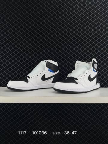 Jordan Air Jordan 1 Mid White Black Blue EU 36-47 Basketball Shoe - Unisex BS-80253