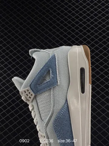 Jordan Air Jordan 4 Retro Denim Worn Blue Light Blue Blue White Gold Gum Brown EU 36-47 Basketball Shoe - Unisex BS-80784
