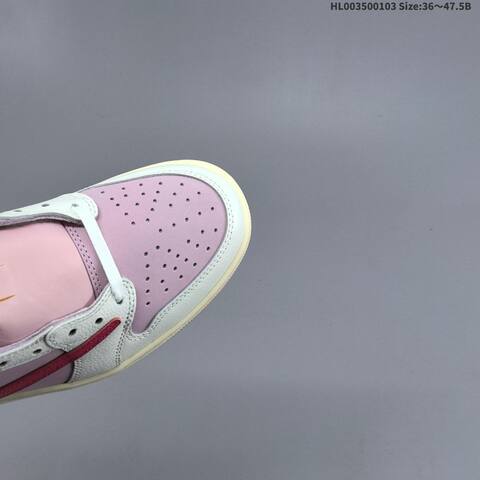 Nike Travis Scott x Air Jordan 1 Low Pink White Red 36 47 5 Lifestyle - Unisex (BS-67132)