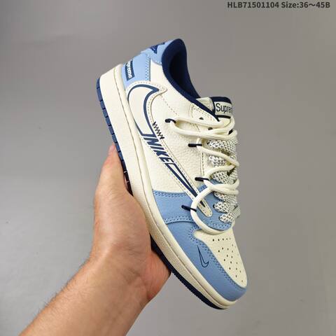 Jordan Air Jordan 1 Low Cream Blue Multi EU 36-45 Casual - Unisex (BS-63919)