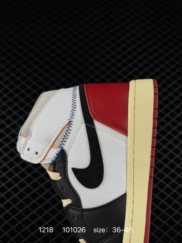 Jordan Union x Air Jordan 1 Retro High NRG Black White Red Cream EU 36-46 Basketball Shoe - Unisex BS-80035