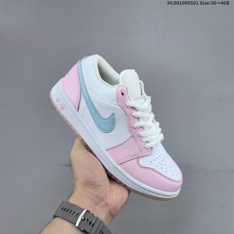 Jordan Air Jordan 1 Low White Pink Foam Glacier Blue EU 36-40 Casual - Unisex BS-66068