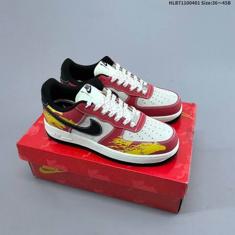 Nike Air Force 1 07 LV8 White Black Red Yellow EU 36-45 Sneaker - Unisex BS-60987