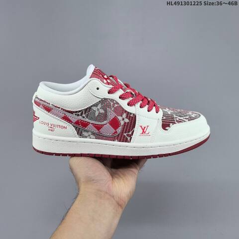 Jordan Air Jordan 1 Blue And White Louis Vuitton Monogram-inspired 36 46B Basketball - Women's (BS-67274)