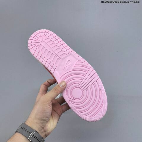 Nike Air Jordan 1 Low Pink White Red 36 48 5 Casual - Unisex (BS-66262)