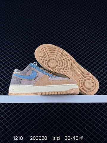 Nike Air Force 1 07 Low Multi-color Suede With Tan Grey Blue And Sage White Navy Orange EU 36-45 5 Lifestyle - Unisex (BS-73624)