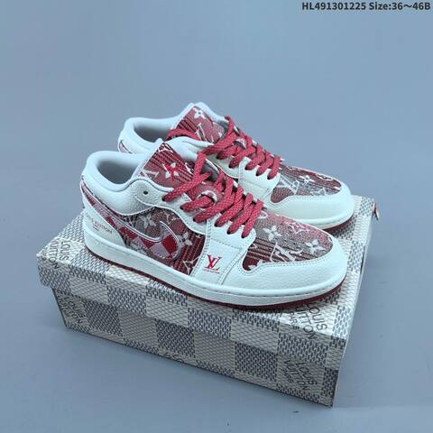 Jordan Air Jordan 1 Blue And White Louis Vuitton Monogram-inspired 36 46B Basketball - Women's (BS-67274)