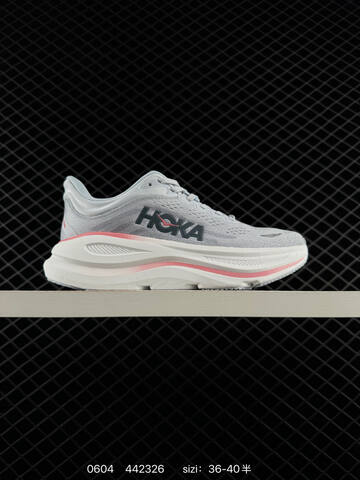 HOKA ONE ONE Bondi 8 Grey White Red EU 36-40 Running Shoe Running Sneakers Unisex BS-86216