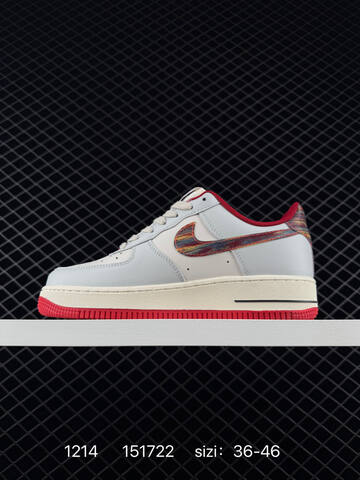 Nike Air Force 1 Light Grey Off White Red Multicolor EU 36-46 Sneaker - Unisex (BS-80062)