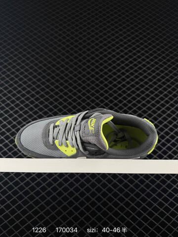 Nike Air Max 90 Gray Black Neon Yellow 40-46 Running - Men's (BS-73473)