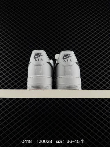 Nike Air Force 1 07 Wolf Grey With Black Swoosh EU 36-45 Half Sizes Available Lifestyle - Unisex BS-72029