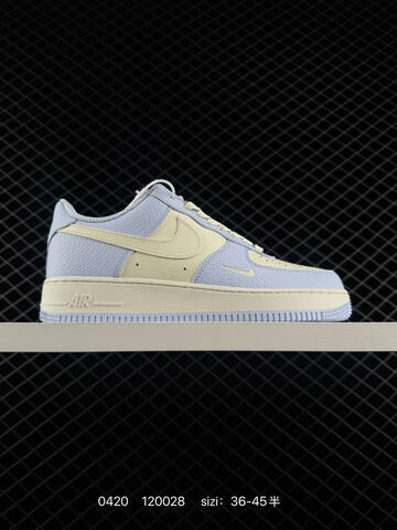Nike Air Force 1 07 Light Blue And Cream White EU 36-45 Half Sizes Available Lifestyle - Unisex (BS-71994)