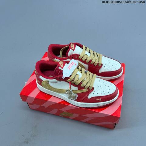 Nike Air Jordan 1 Low White Red Black EU 36-45 Lifestyle - Unisex (BS-65973)