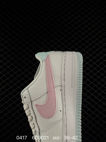 Nike Air Force 1 07 Low White With Pink Swoosh Light Mint Heel And Outsole Edge EU 36-42 Lifestyle - Unisex (BS-72033)