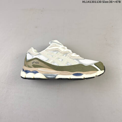 ASICS Gel-NYC White Silver Olive Green Cream EU 36-47 Running Shoe Running Sneakers - Unisex (BS-69207)