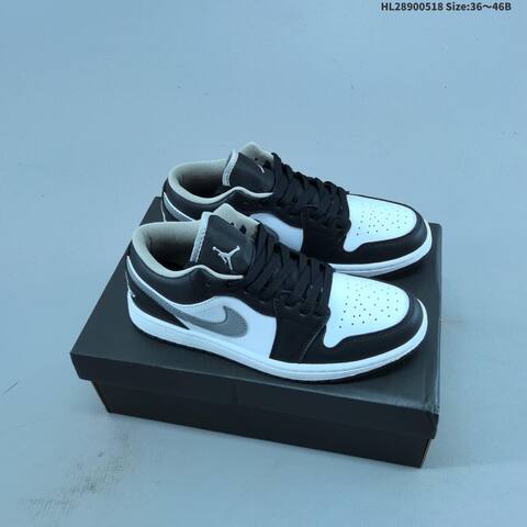 Nike Air Jordan 1 Low White Black Blue 36 46B Casual - Women's (BS-65936)