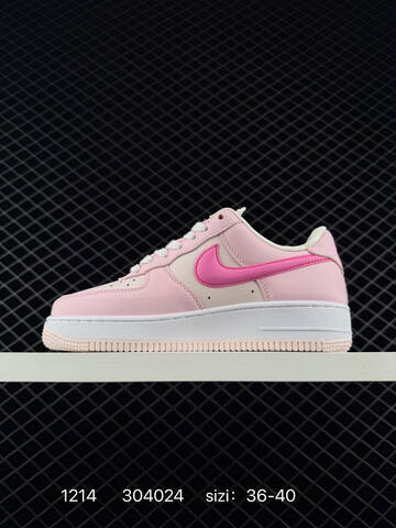 Nike Air Force 1 Low Pink White With Hot Pink Swoosh 36-40 Lifestyle - Unisex (BS-73719)