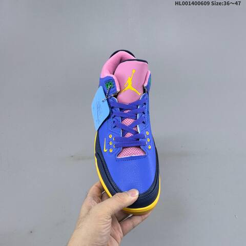 Jordan Air Jordan 3 Retro OG Brasil Blue Pink Yellow Navy EU 36-47 Basketball - Unisex (BS-65785)