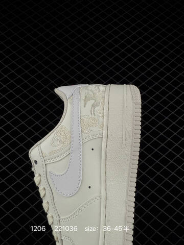 Nike Air Force 1 Low White Cream With Red Accents 36-45 Lifestyle - Unisex (BS-73829)