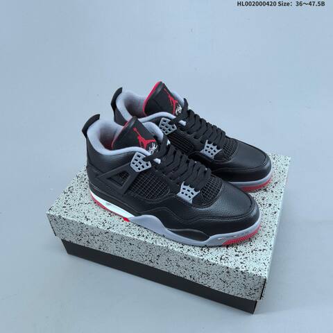 Jordan Air Jordan 4 Retro Black Red Gray 36 47 5 Basketball - Unisex (BS-66116)