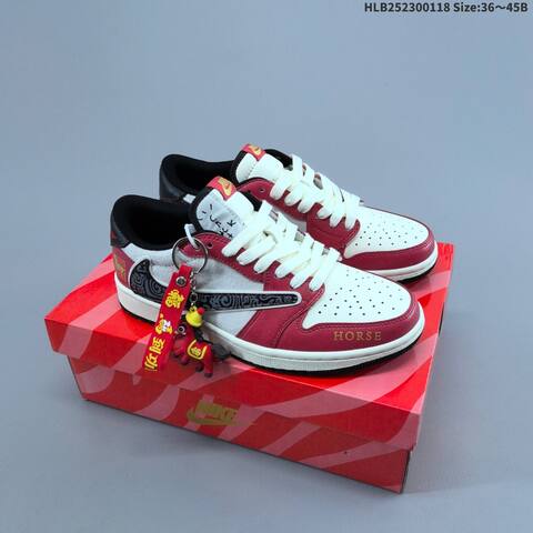 Jordan Air Jordan 1 Low x Travis Scott Red White Black EU 36-45 Casual - Unisex (BS-66924)