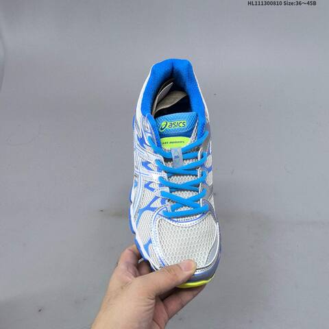 ASICS Gel-Nimbus 16 White Silver Blue Neon Yellow EU 36-45 Running Shoe Running Sneakers - Unisex (BS-68757)