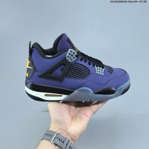 Jordan Air Jordan 4 Retro OG Imperial Purple Black Grey EU 36-47 5 Basketball - Unisex (BS-66117)