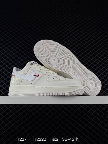 Nike Air Force 1 07 LV8 Cream White With Red Accents 36-45 Casual - Unisex (BS-73454)