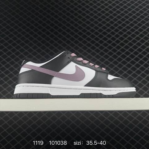 Nike SB Dunk Low DD1391-103 White Black Purple 35 5-40 Skate - Unisex (BS-74129)