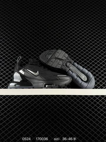 Nike Air Max 270 Black Metallic Silver Dark Grey EU 36-46 Running - Unisex (BS-71245)