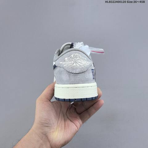 Nike Air Jordan 1 Low White Grey Navy 36 45 Basketball - Unisex (BS-66910)