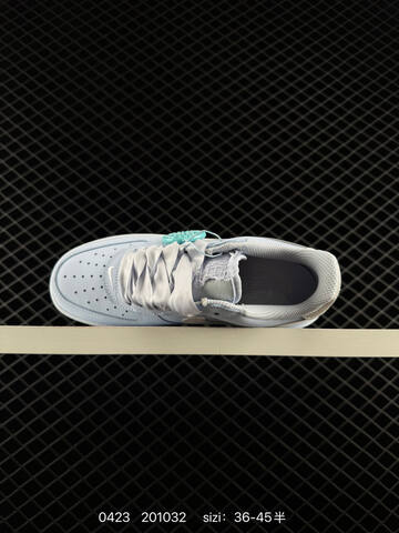 Nike Air Force 1 Low Light Blue With White Swoosh And White Midsole EU 36-45 Half Sizes Available Lifestyle - Unisex (BS-71917)