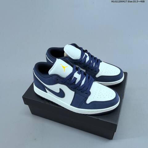 Jordan Air Jordan 1 Low Midnight Navy University Blue 35 5 46B Basketball - Women's (BS-66150)