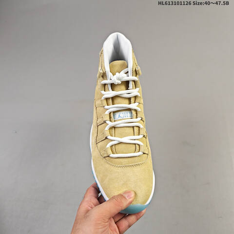 Jordan Air Jordan 11 Retro Tan Beige Suede With White And Icy Blue EU 40-47 5 Basketball - Men's (BS-63061)