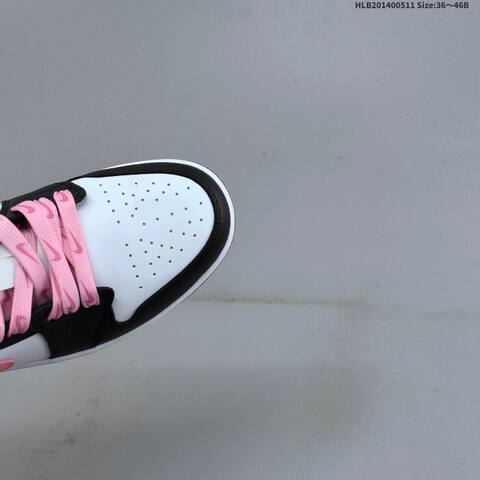 Jordan Air Jordan 1 Low White Black Pink 36 46B Lifestyle - Women's (BS-65998)