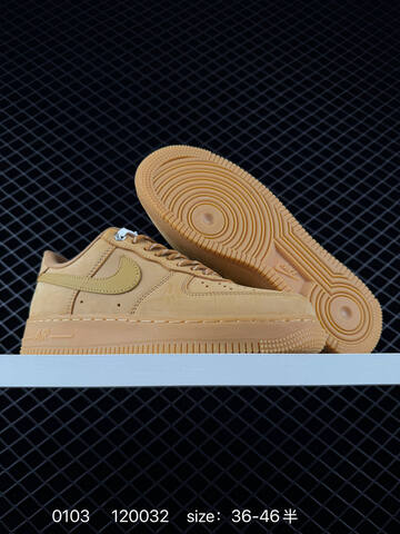 Nike Air Force 1 Beige Tan Brown Gum Sole Grey Swoosh White Red Colorway Variant 36-46 Lifestyle - Unisex (BS-73345)